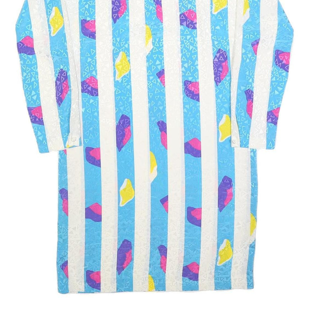 MS CHAUS Womens Blue & White Abstract Print Day Dress Polyester Size S