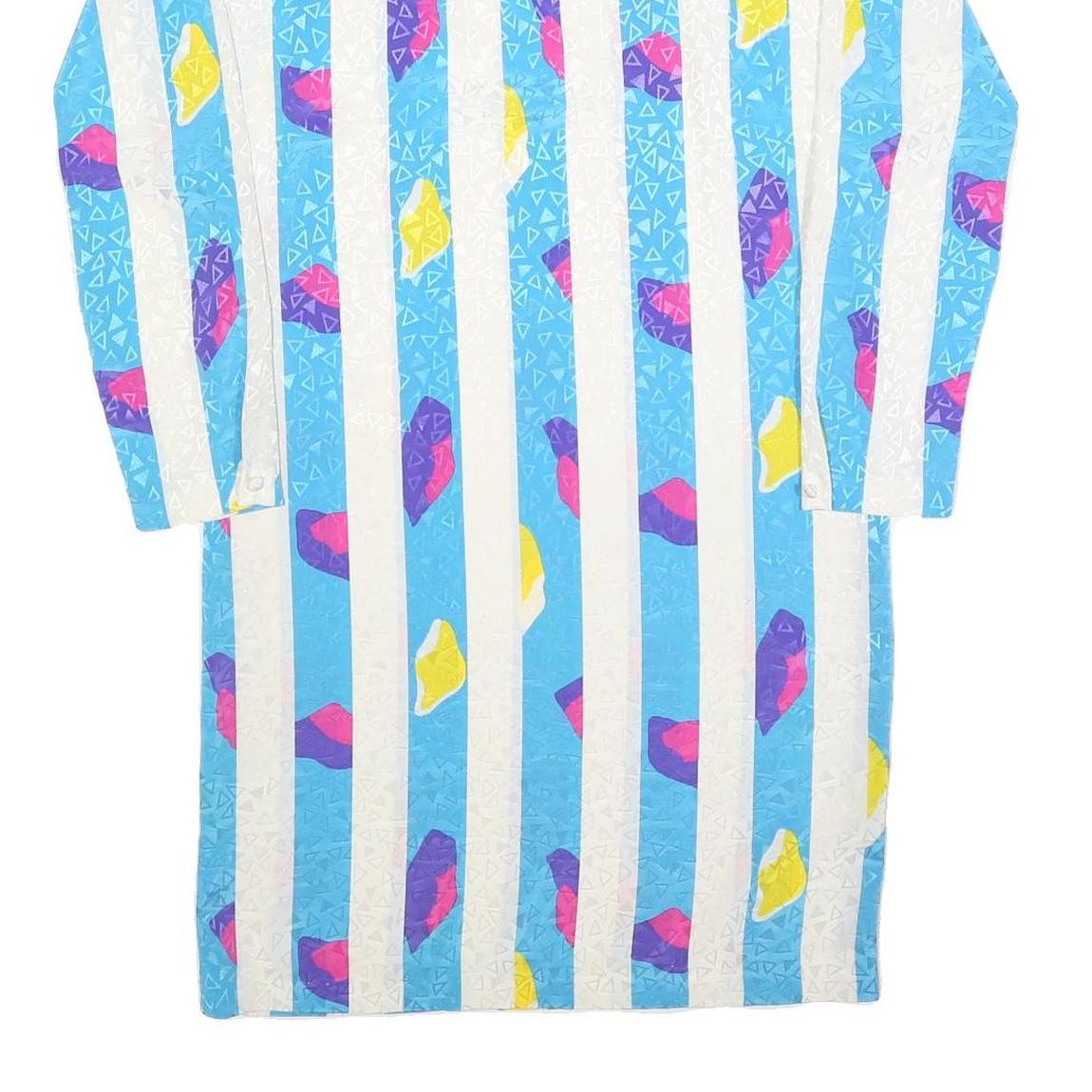 MS CHAUS Womens Blue & White Abstract Print Day Dress Polyester Size S