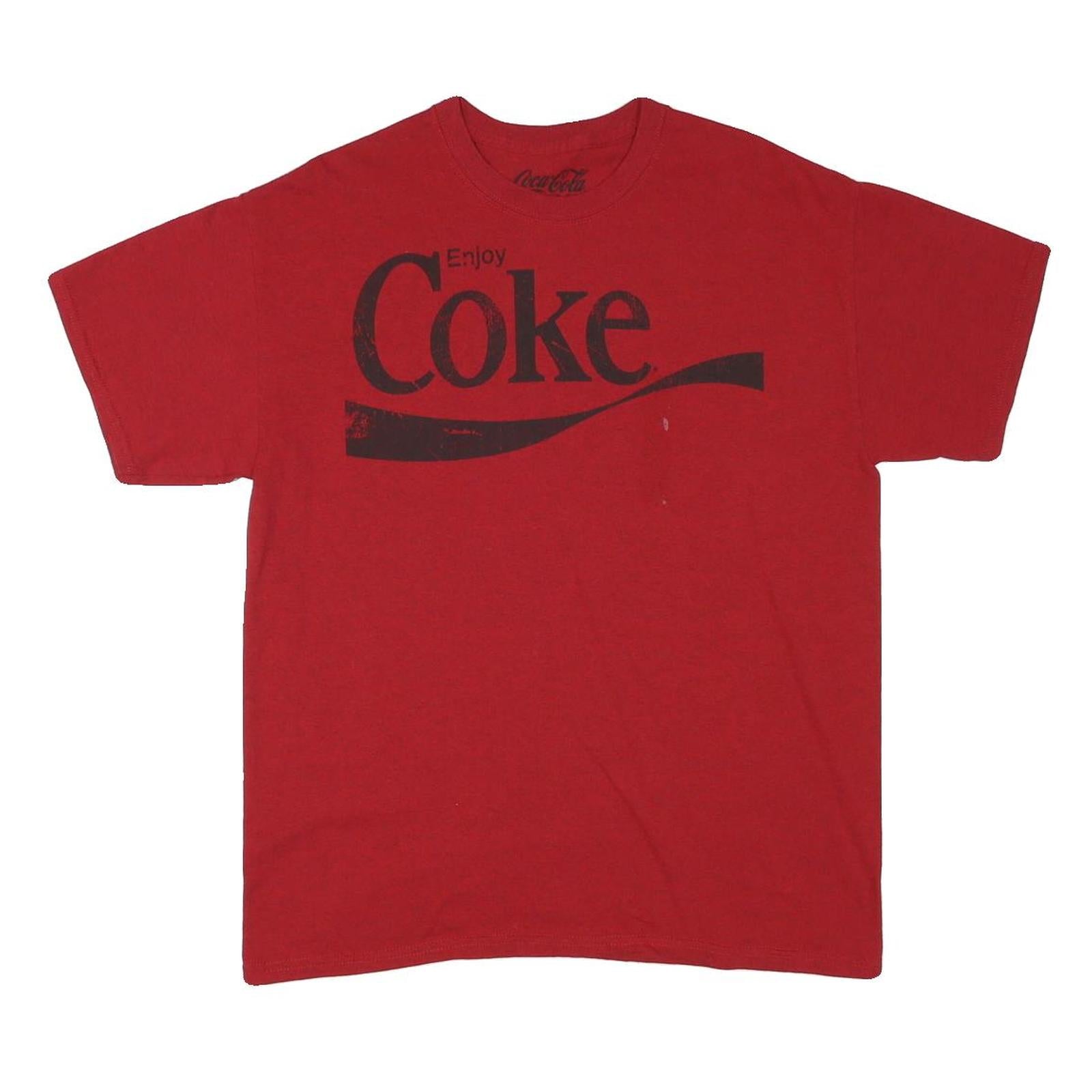 COCA COLA Mens Red Graphic T-Shirt M Short Sleeve Crew Neck Vintage Logo Print