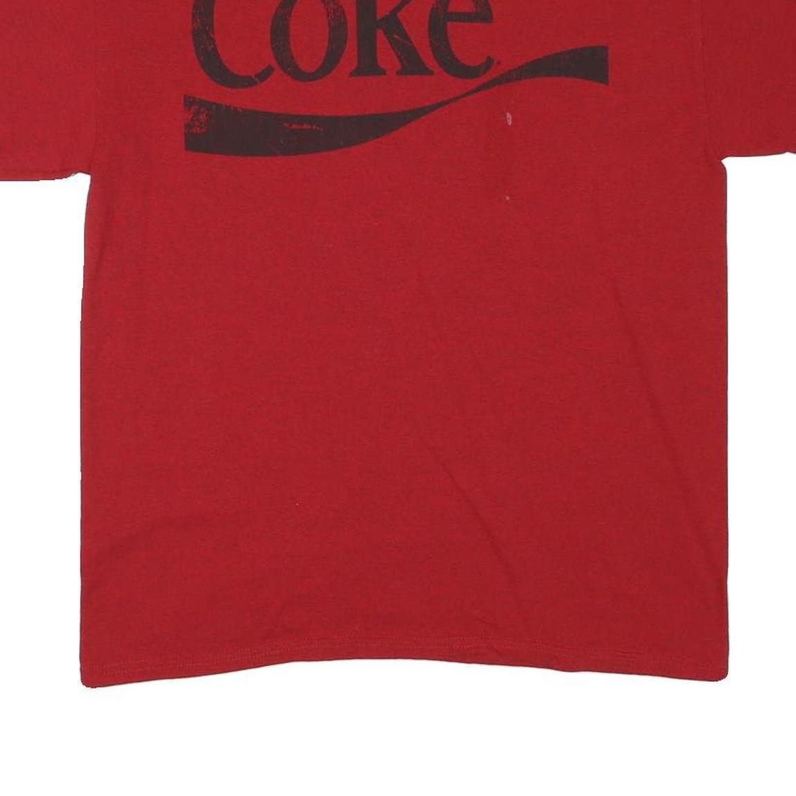 COCA COLA Mens Red Graphic T-Shirt M Short Sleeve Crew Neck Vintage Logo Print