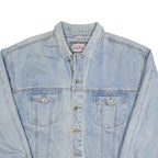 ONLY YOU Mens Blue Denim Cotton Button Jacket L Casual Classic Light Wash