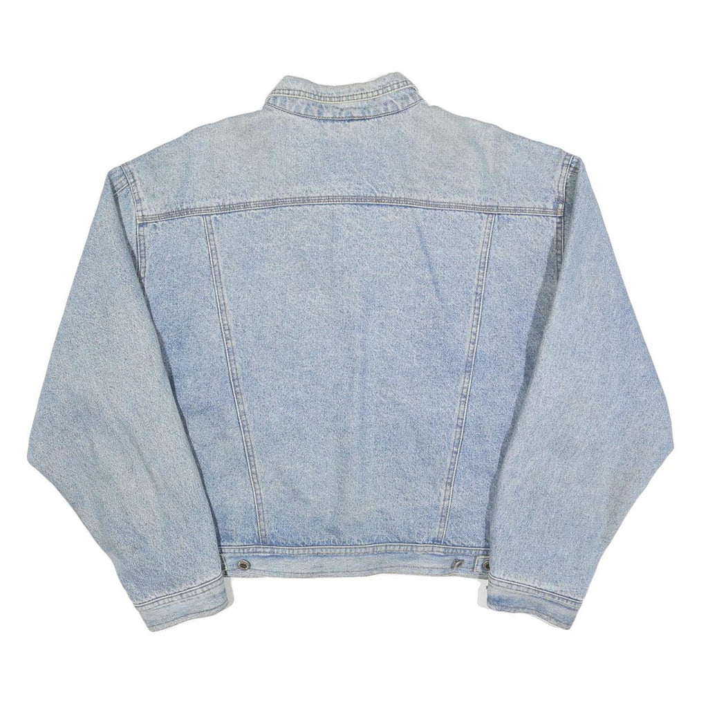 ONLY YOU Mens Blue Denim Cotton Button Jacket L Casual Classic Light Wash