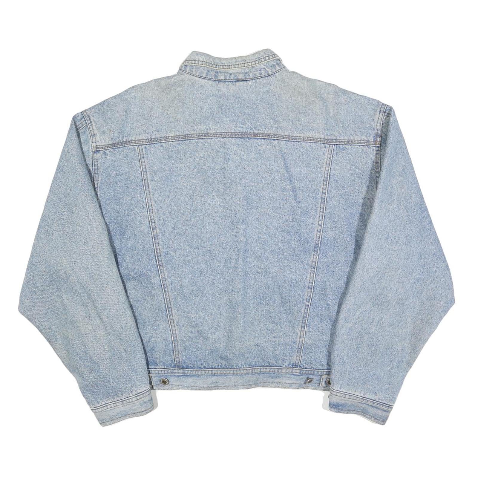 ONLY YOU Mens Blue Denim Cotton Button Jacket L Casual Classic Light Wash