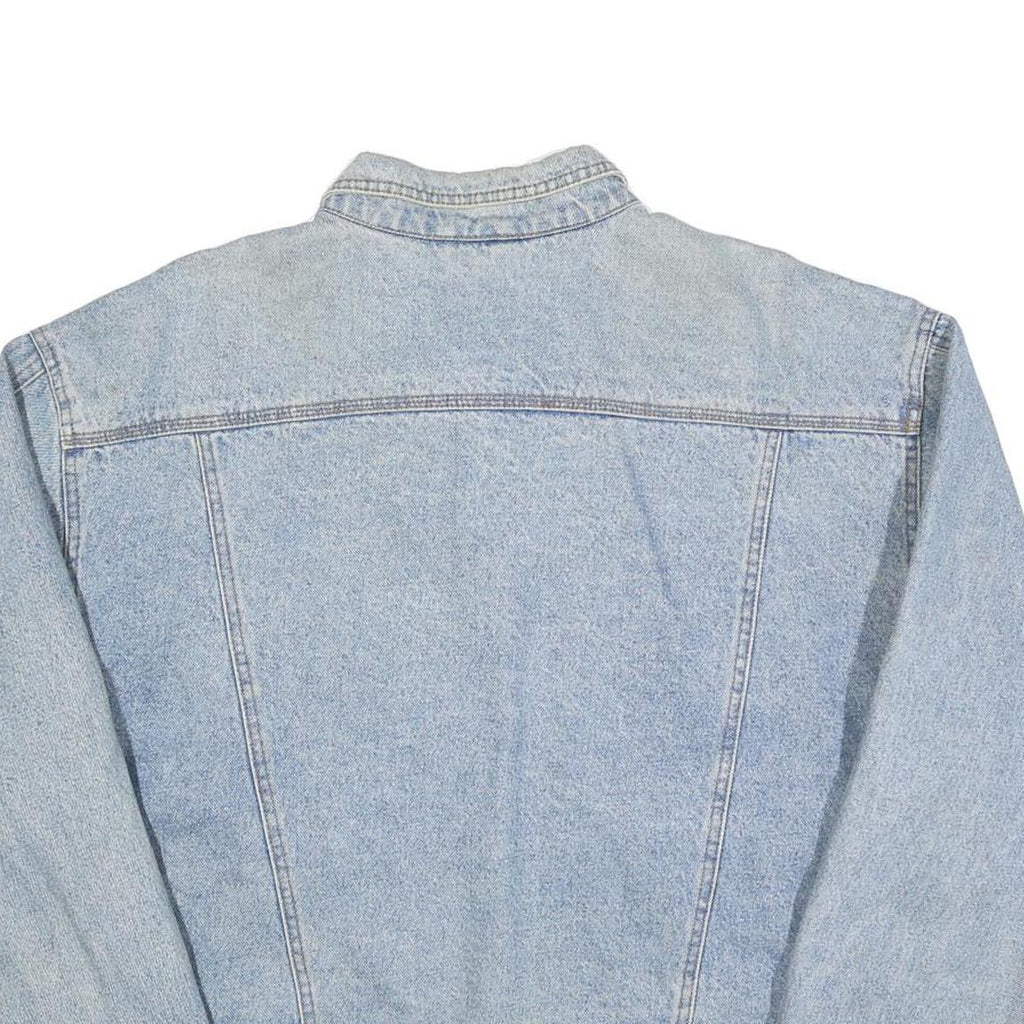ONLY YOU Mens Blue Denim Cotton Button Jacket L Casual Classic Light Wash