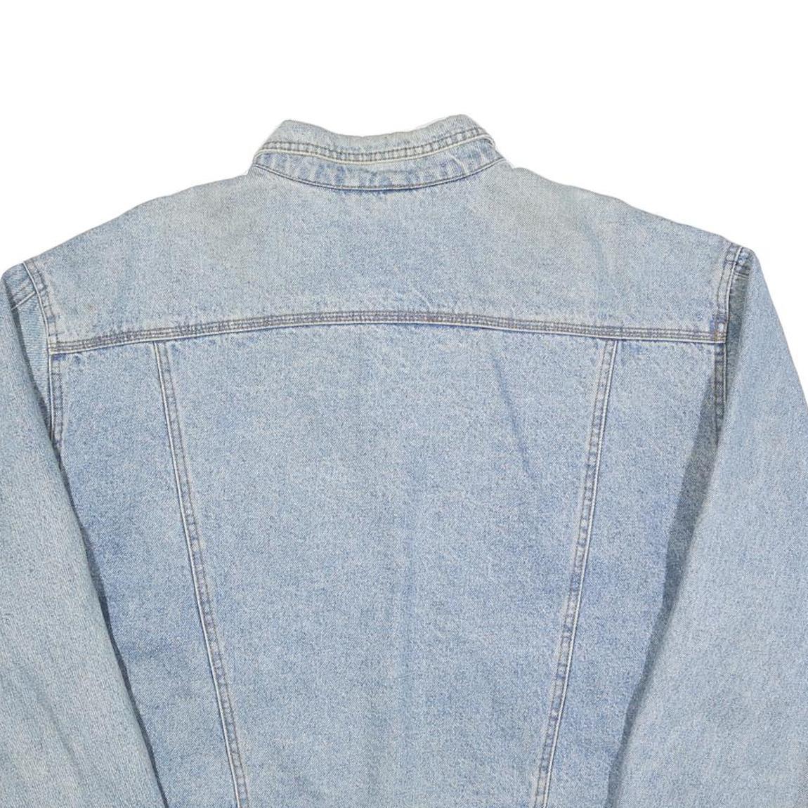 ONLY YOU Mens Blue Denim Cotton Button Jacket L Casual Classic Light Wash