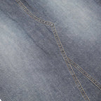 SCOTT Womens Blue Denim Cotton Blend Flare Maxi Skirt M Button Zip Pockets