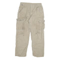 CARHARTT Mens Regular Beige Cargo Cotton Blend Trousers W36 L29 Workwear Zip