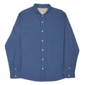 A-FRAME Mens Blue Cotton Shirt XL Classic Button Down Pocket Casual