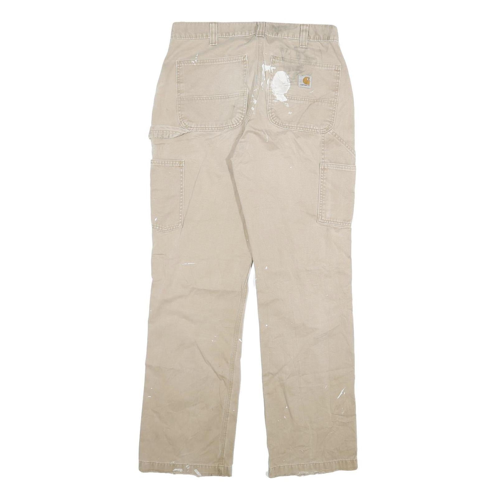 CARHARTT Mens Jeans Beige Relaxed Straight Denim W32 L31 Workwear Painter
