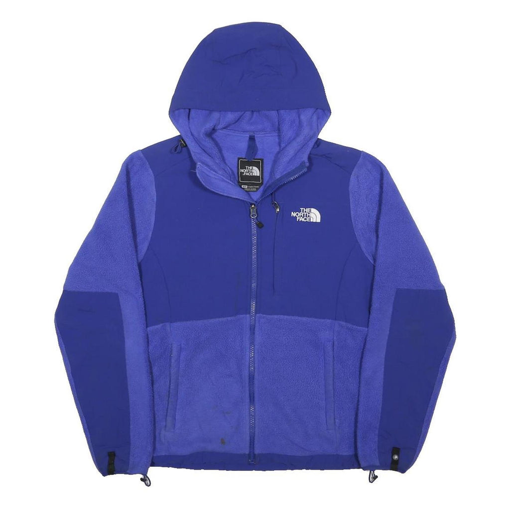 THE NORTH FACE Womens Blue Hooded Zip Jacket S Polyester Fleece Outdoor Warm