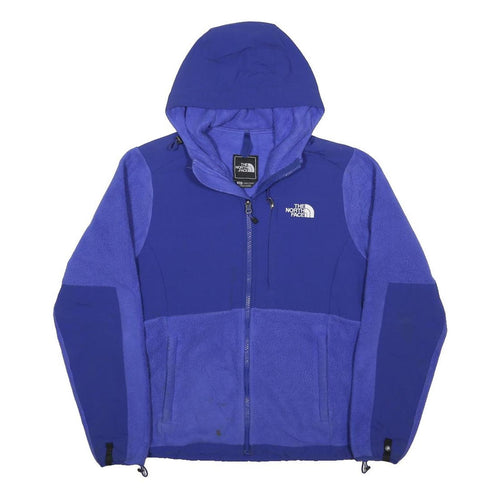 THE NORTH FACE Womens Blue Hooded Zip Jacket S Polyester Fleece Outdoor Warm