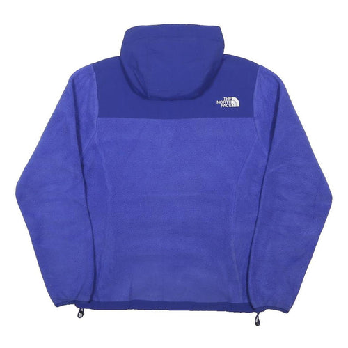 THE NORTH FACE Womens Blue Hooded Zip Jacket S Polyester Fleece Outdoor Warm
