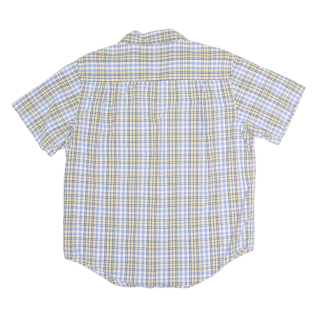 LEVI'S Mens Blue & Yellow Check Shirt L Cotton Summer Short Sleeve Casual