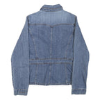 DKNY Womens Blue Denim Cotton Blend Button Jacket S Classic Fit Casual Outerwear
