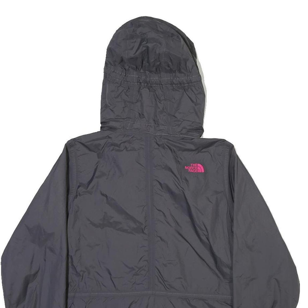 THE NORTH FACE Womens Grey & Pink Outdoor Jacket L Polyester Blend Zip Hooded