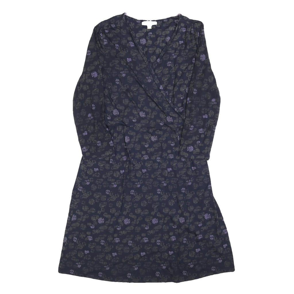 WHITE STUFF Womens Blue Floral Day Cotton Blend Dress UK 12 Elegant Comfortable