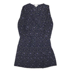 WHITE STUFF Womens Blue Floral Day Cotton Blend Dress UK 12 Elegant Comfortable