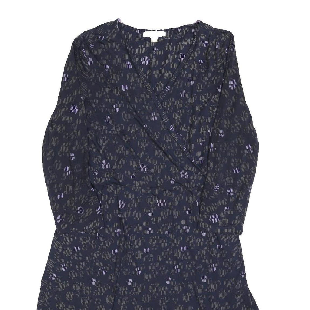 WHITE STUFF Womens Blue Floral Day Cotton Blend Dress UK 12 Elegant Comfortable