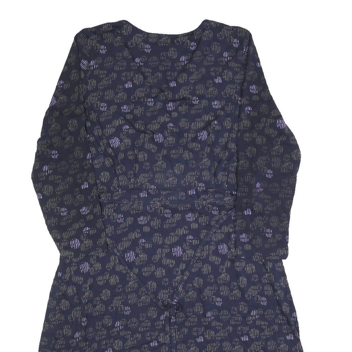 WHITE STUFF Womens Blue Floral Day Cotton Blend Dress UK 12 Elegant Comfortable