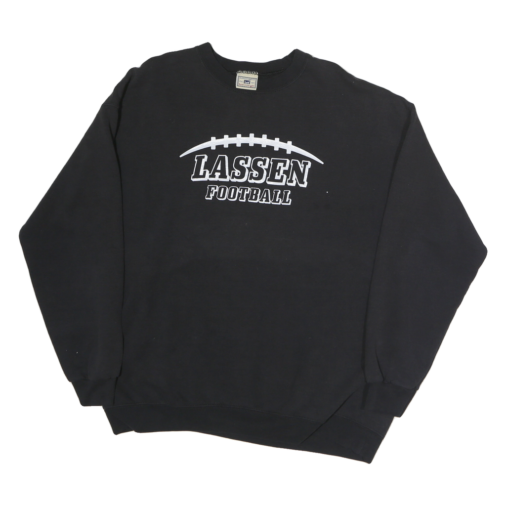 LEE Mens Black Lassen Football Crew Neck M Cotton Sweatshirt Casual
