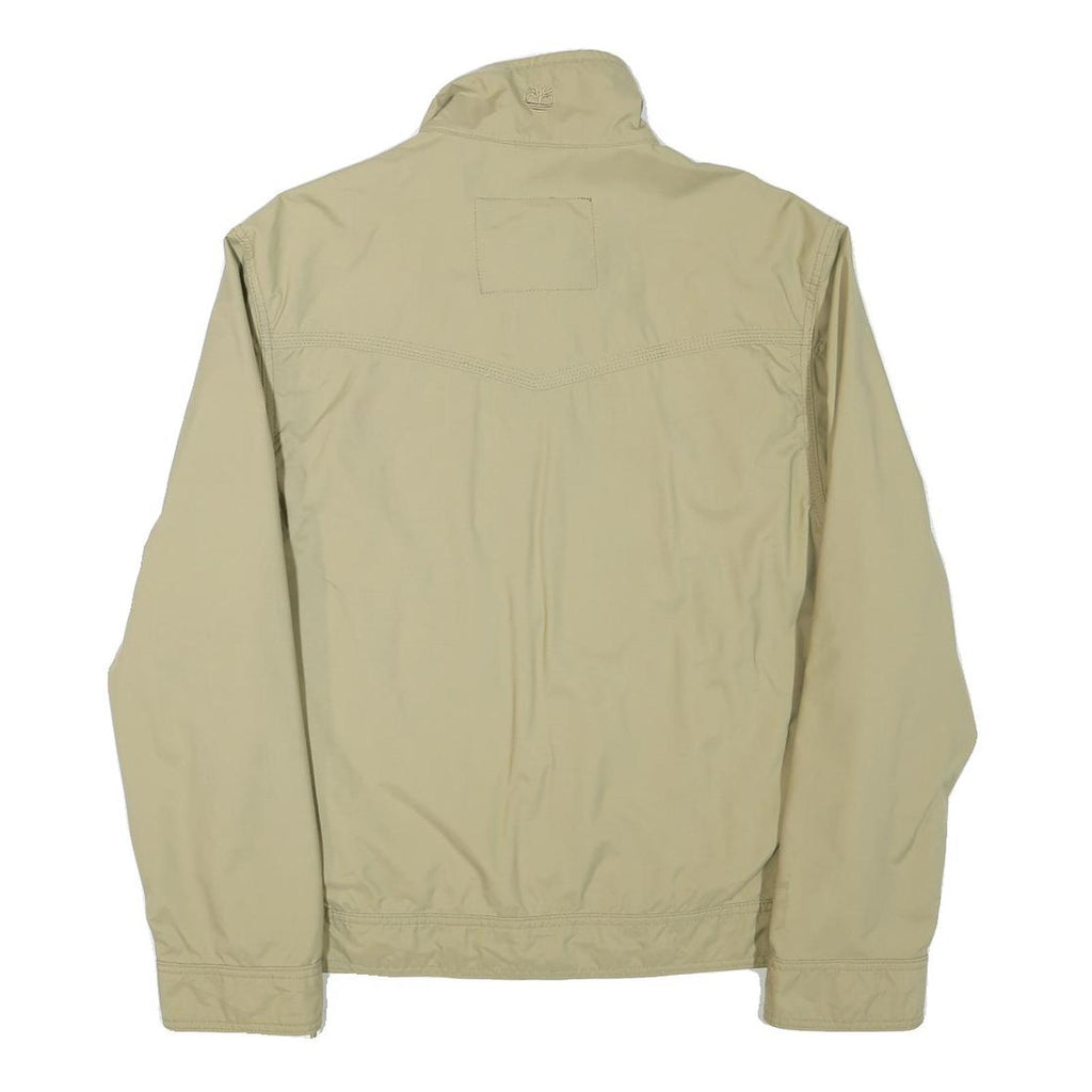 TIMBERLAND Mens Beige Jacket M Polyester Blend Plain Zip Casual Outdoor Wear