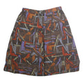 GREENWICH SQUARE Womens Brown Orange Purple Abstract Print A-Line Knee Length