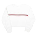 LEVI'S Womens White & Red Crew Neck XXS Cropped Cotton Sweatshirt