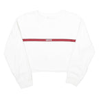 LEVI'S Womens White & Red Crew Neck XXS Cropped Cotton Sweatshirt