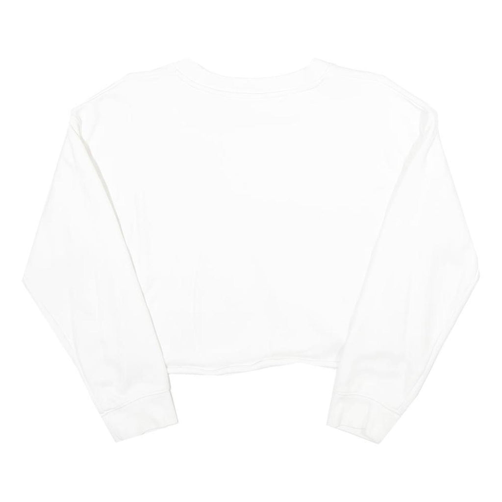 LEVI'S Womens White & Red Crew Neck XXS Cropped Cotton Sweatshirt