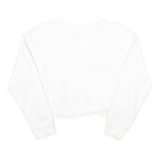 LEVI'S Womens White & Red Crew Neck XXS Cropped Cotton Sweatshirt