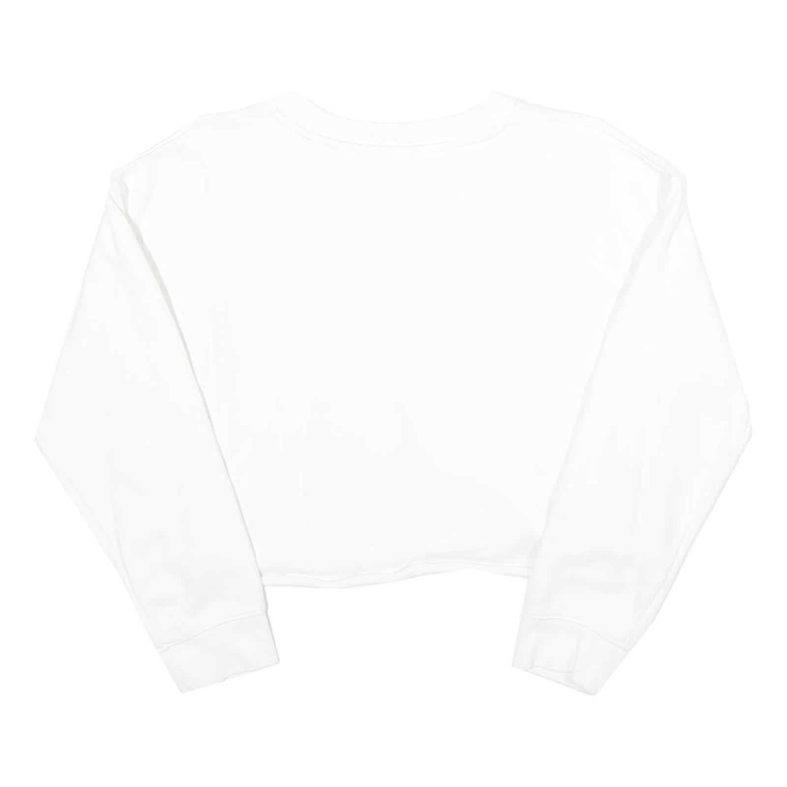 LEVI'S Womens White & Red Crew Neck XXS Cropped Cotton Sweatshirt