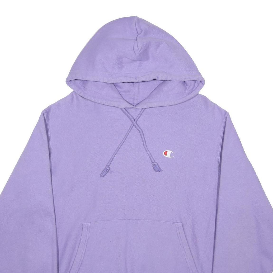 CHAMPION REVERSE WEAVE Womens Lilac Hoodie M Cotton Blend Casual Pullover