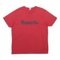 BENCH Mens Red T-Shirt XL Short Sleeve Crew Neck Cotton Blend Logo Graphic