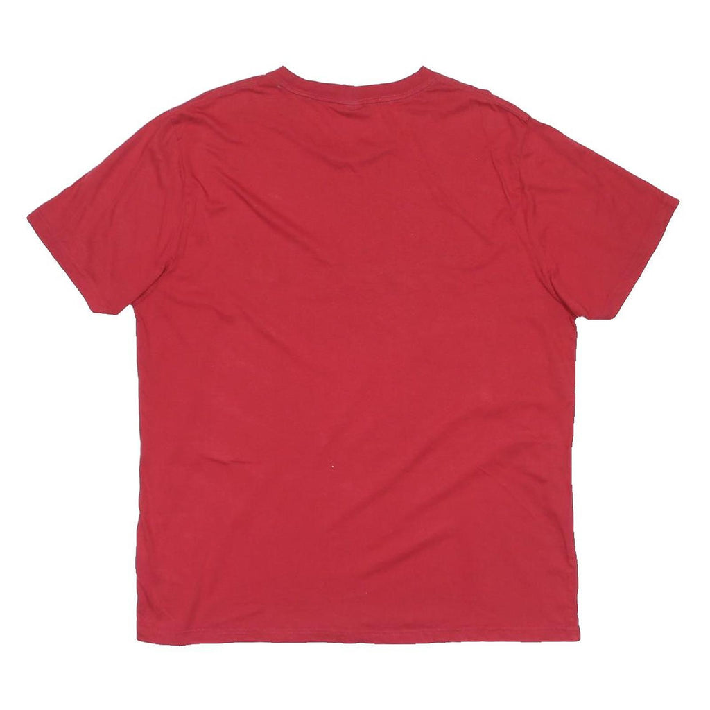 BENCH Mens Red T-Shirt XL Short Sleeve Crew Neck Cotton Blend Logo Graphic