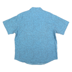WRANGLER Mens Blue Paisley Print Shirt XL Cotton Blend Casual Short Sleeve