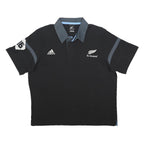 ADIDAS Mens Black and Grey All Blacks Short Sleeve Polo Shirt XL Rugby