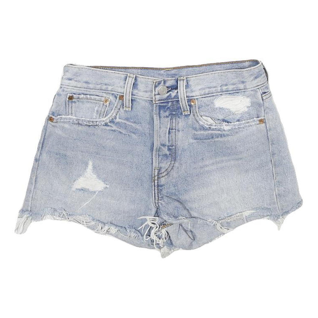 LEVI'S Womens Denim Light Blue Distressed Cut-Off Shorts S W27 Casual Summer