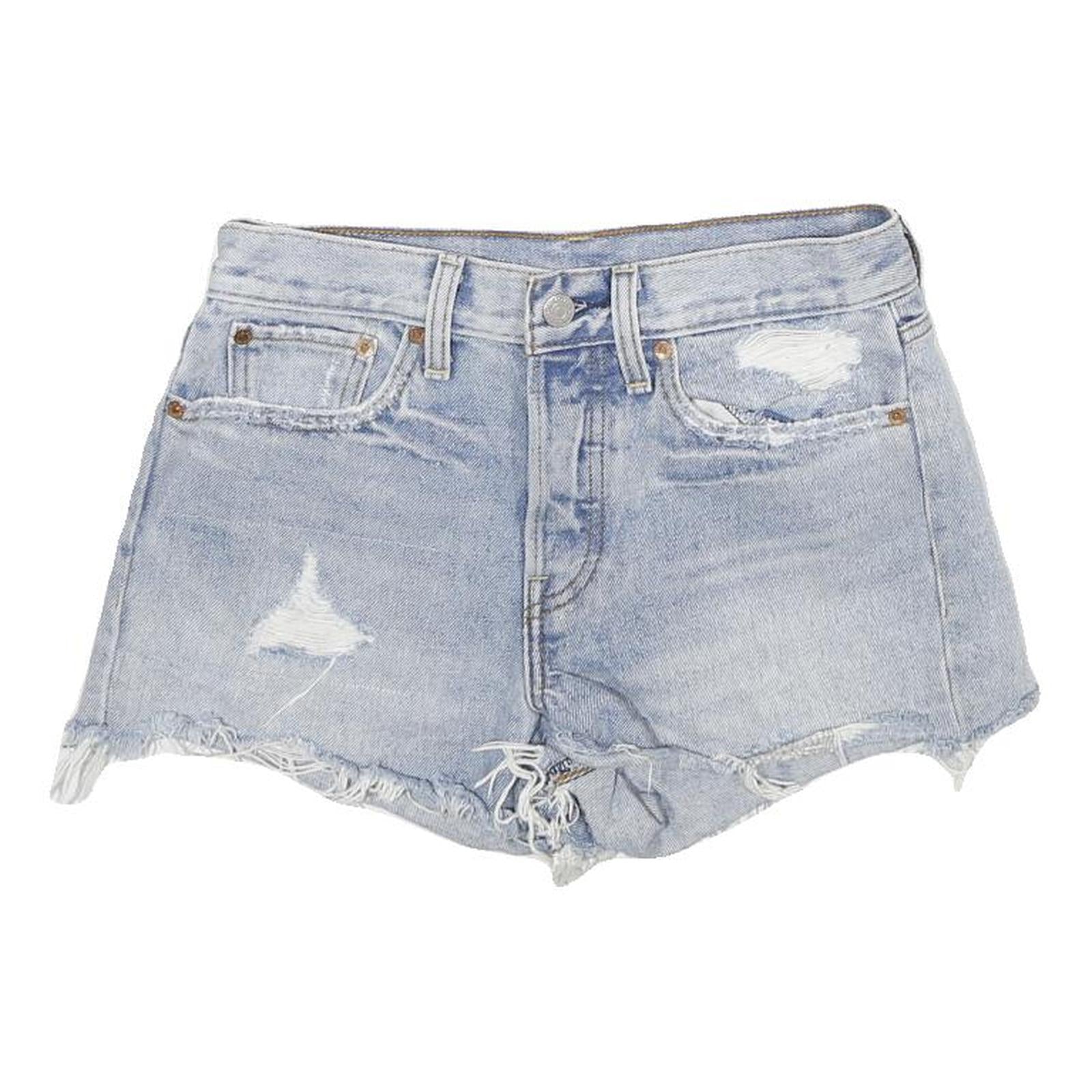 LEVI'S Womens Denim Light Blue Distressed Cut-Off Shorts S W27 Casual Summer