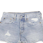 LEVI'S Womens Denim Light Blue Distressed Cut-Off Shorts S W27 Casual Summer