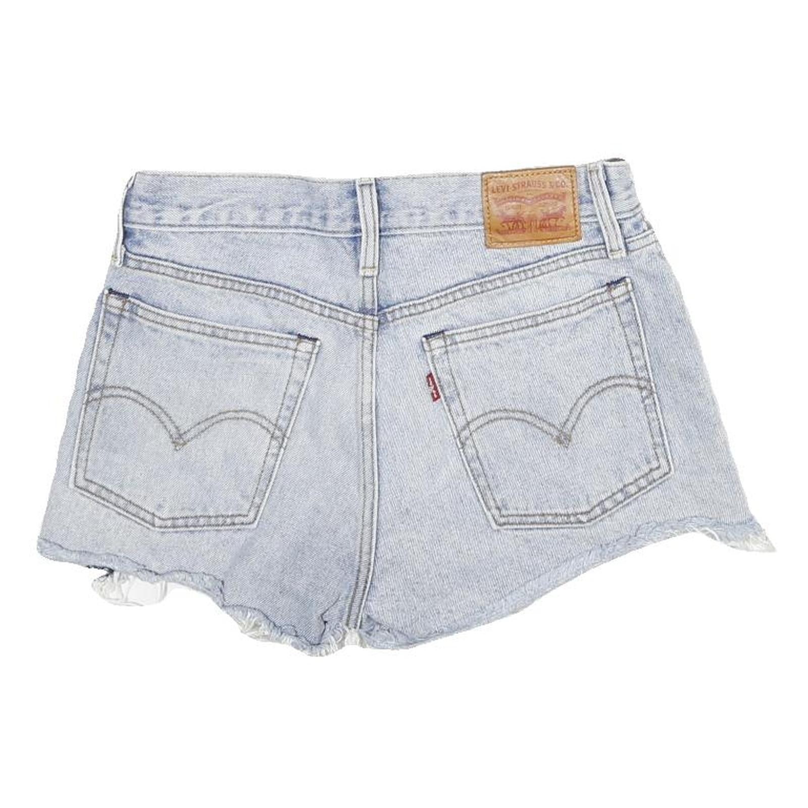 LEVI'S Womens Denim Light Blue Distressed Cut-Off Shorts S W27 Casual Summer