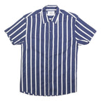 KRONSTADT CASUAL Mens Blue & White Striped Casual Shirt M Lightweight Cotton