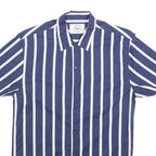 KRONSTADT CASUAL Mens Blue & White Striped Casual Shirt M Lightweight Cotton