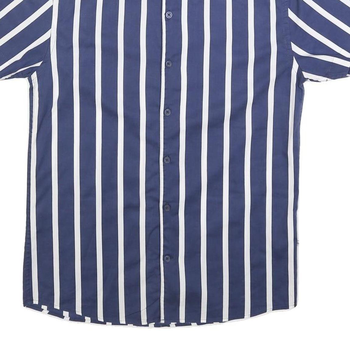 KRONSTADT CASUAL Mens Blue & White Striped Casual Shirt M Lightweight Cotton