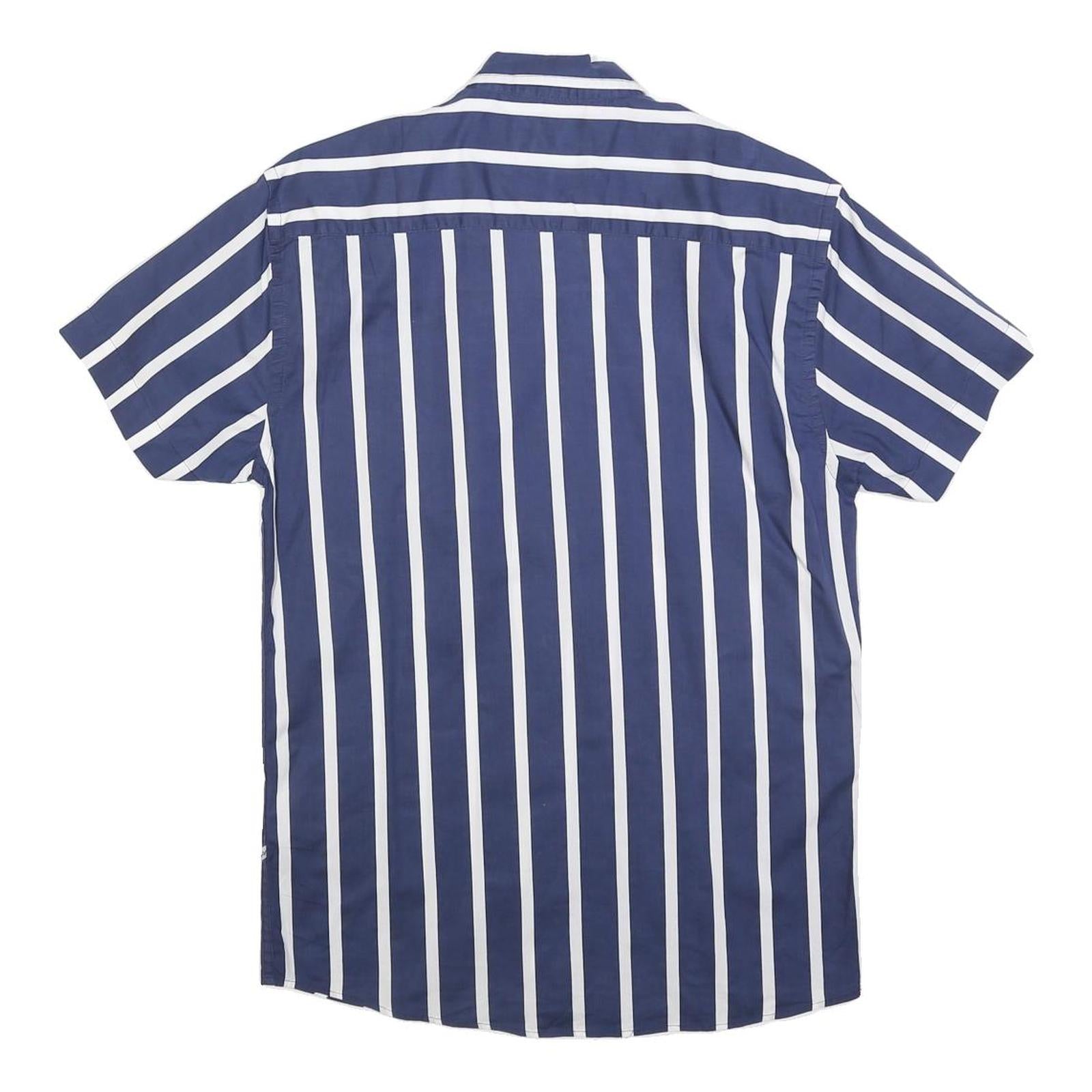KRONSTADT CASUAL Mens Blue & White Striped Casual Shirt M Lightweight Cotton
