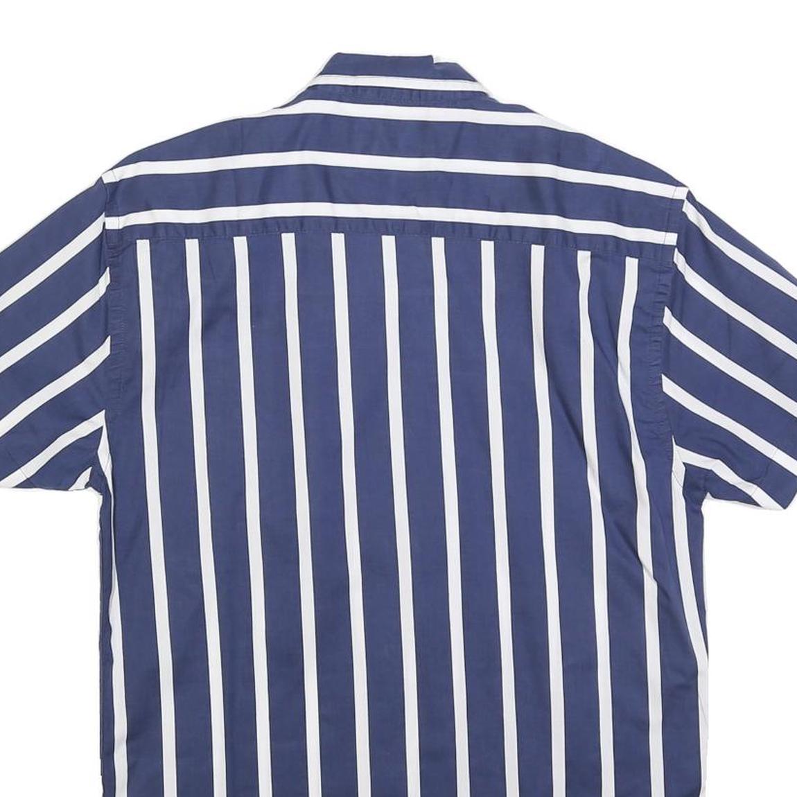 KRONSTADT CASUAL Mens Blue & White Striped Casual Shirt M Lightweight Cotton