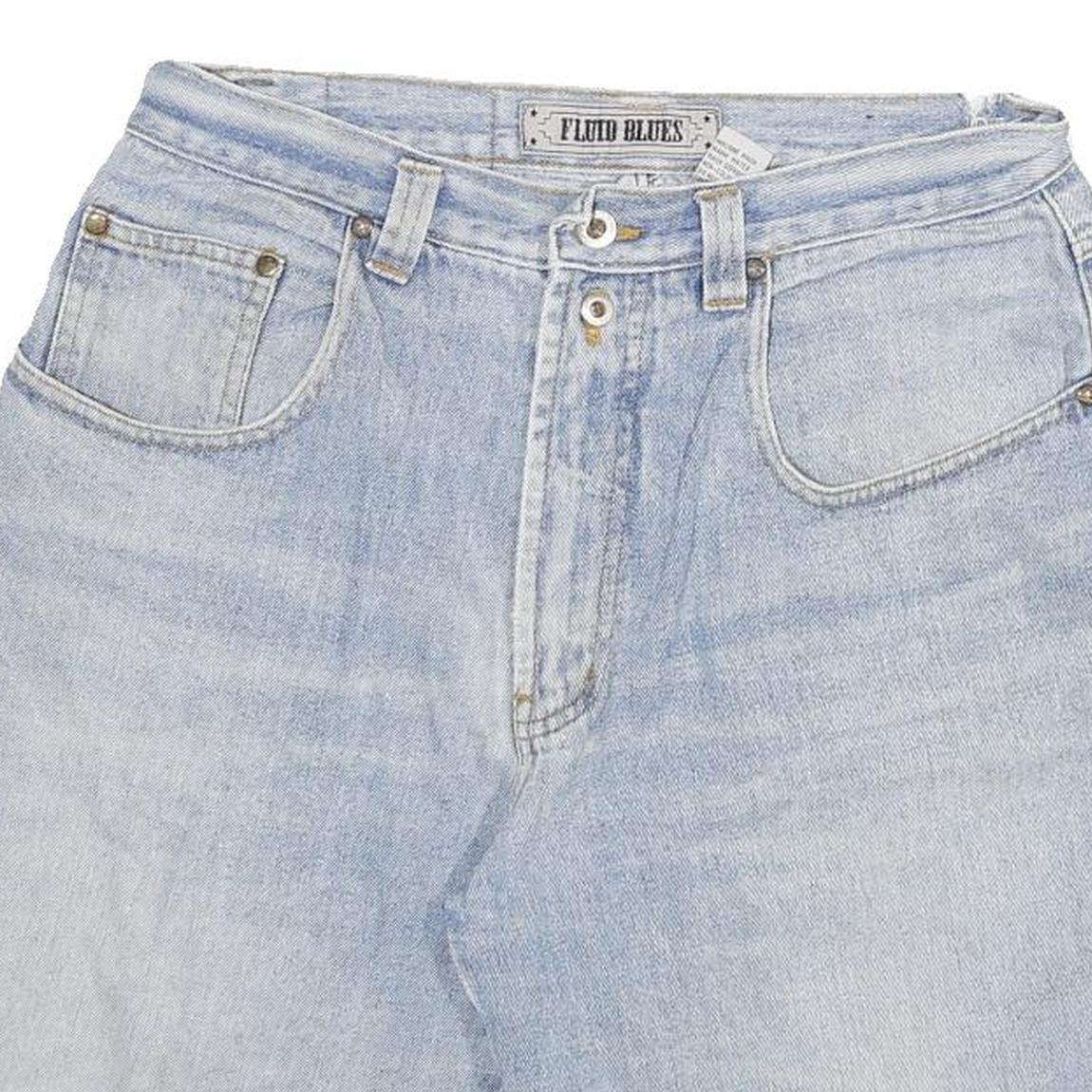 FLUID BLUES Mens Shorts Blue Denim Casual L W30 Lightweight Comfort Fit