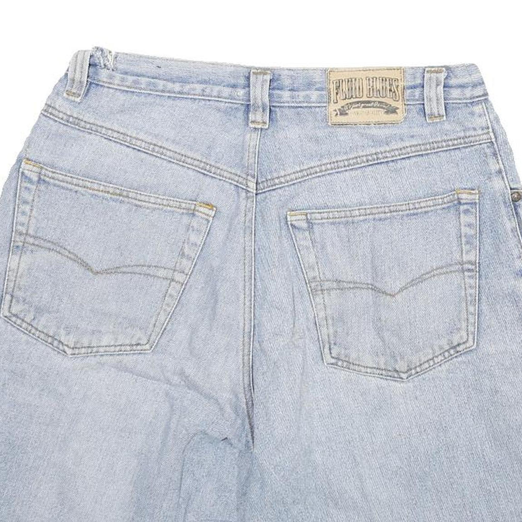 FLUID BLUES Mens Shorts Blue Denim Casual L W30 Lightweight Comfort Fit