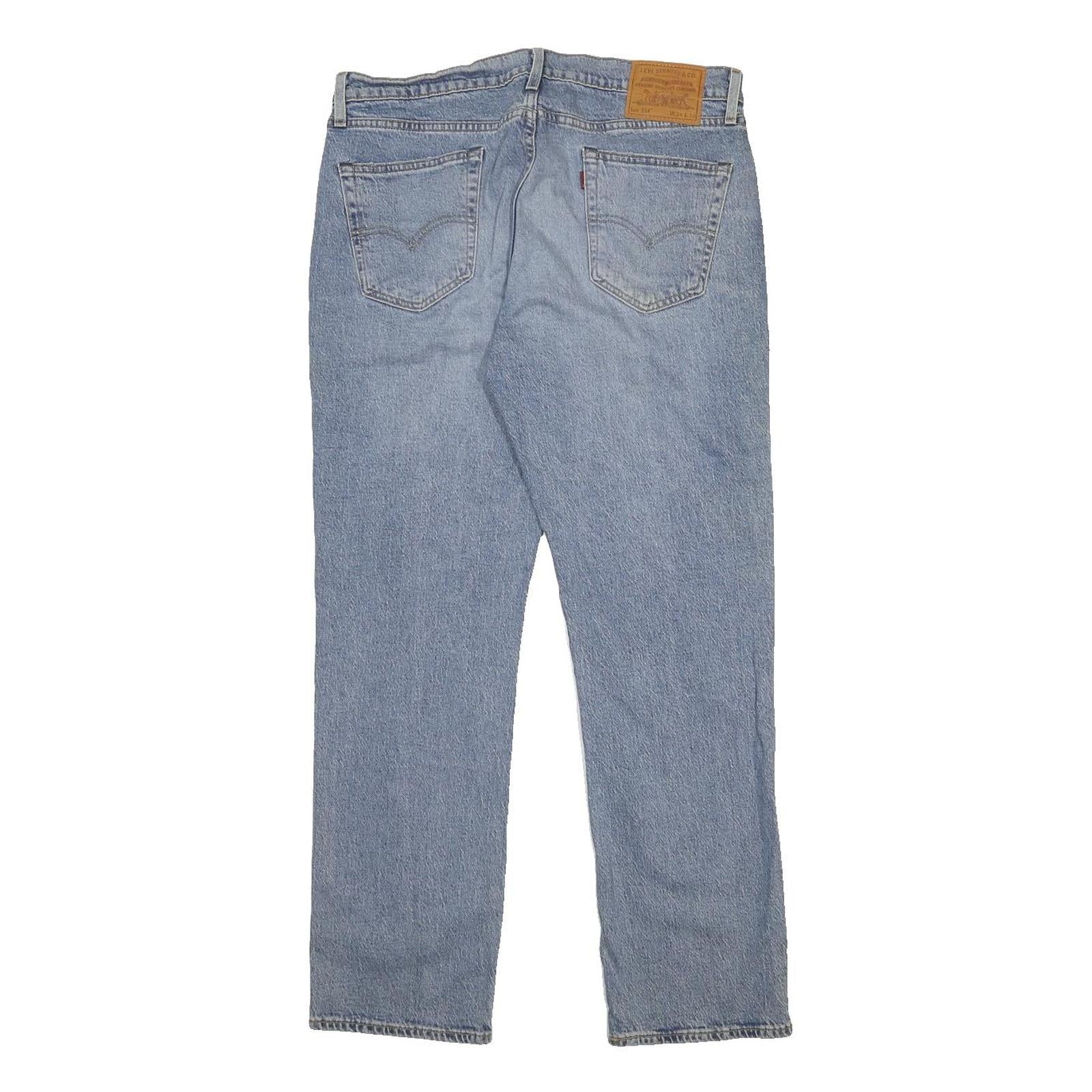 LEVI'S 514 Slim Mens Jeans Blue Slim Straight Denim Medium W34 L30 Classic Style