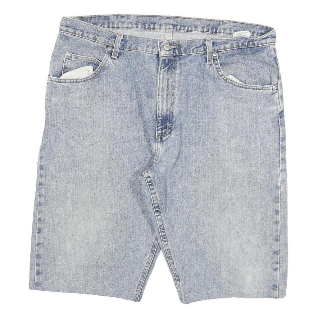 WRANGLER Mens Shorts Blue Casual Denim XL W36 Light Wash Classic Fit Zip Closure