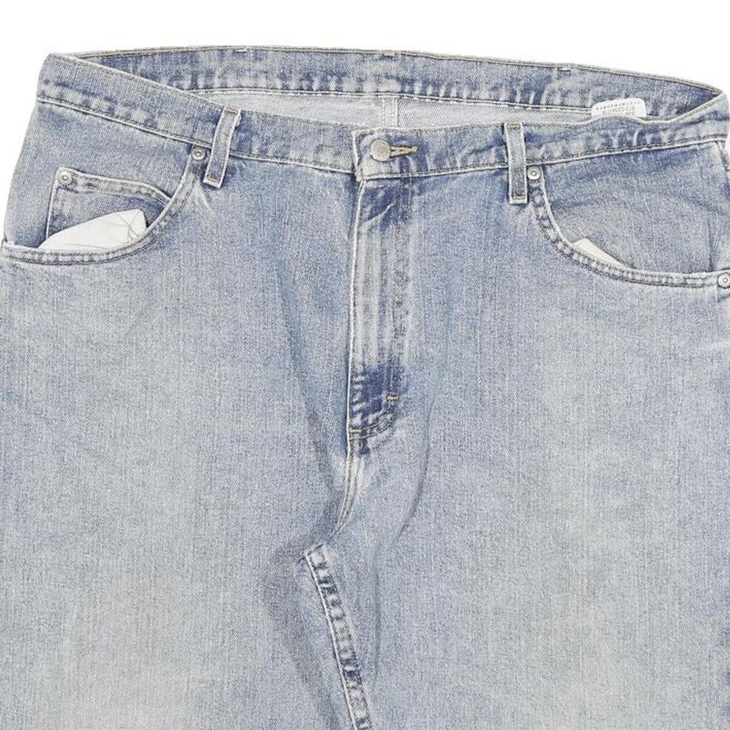 WRANGLER Mens Shorts Blue Casual Denim XL W36 Light Wash Classic Fit Zip Closure